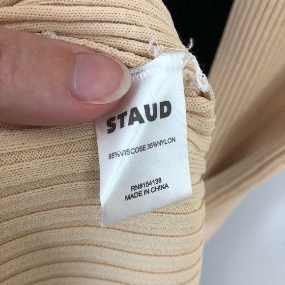 STAUD Shoko Colorblock Midi Sweater Dress Medium - Picture 9 of 15